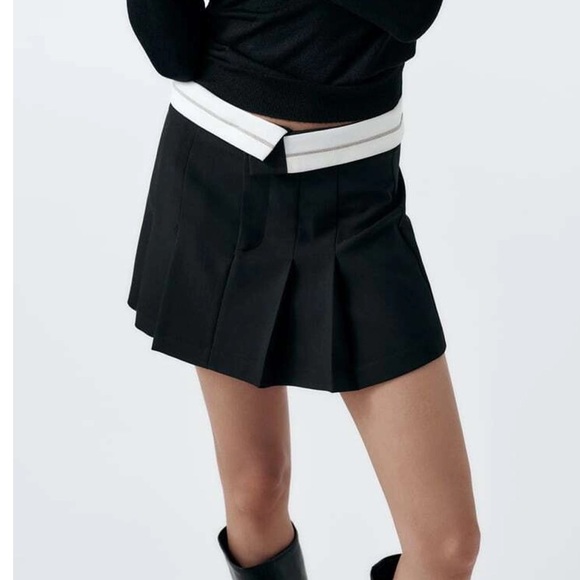 ZARA Skort with Contrast Waistband - Picture 4 of 10
